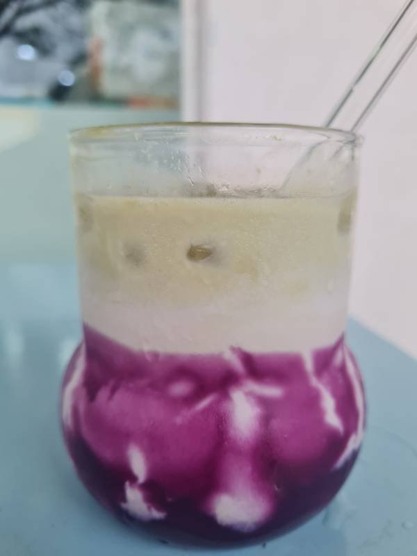 PURPLE SWEET POTATO MATCHA MILK