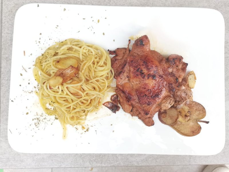 PASTA AGLIO E OLIO CHICKEN CHOP